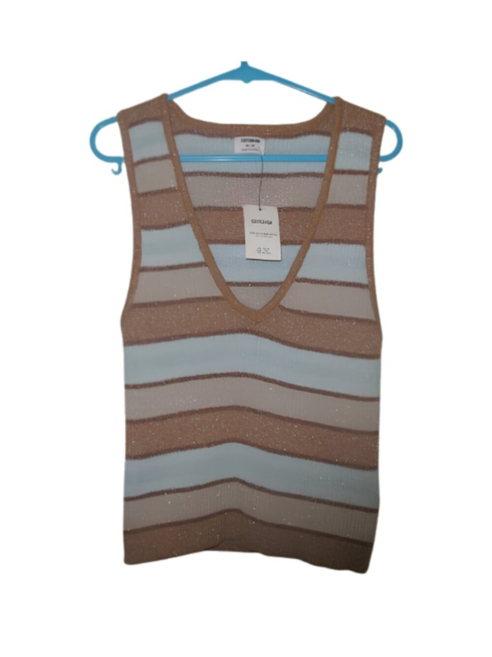 NWT Cotton On Set Up Stripe V-Neck Tank - Multi Color Top